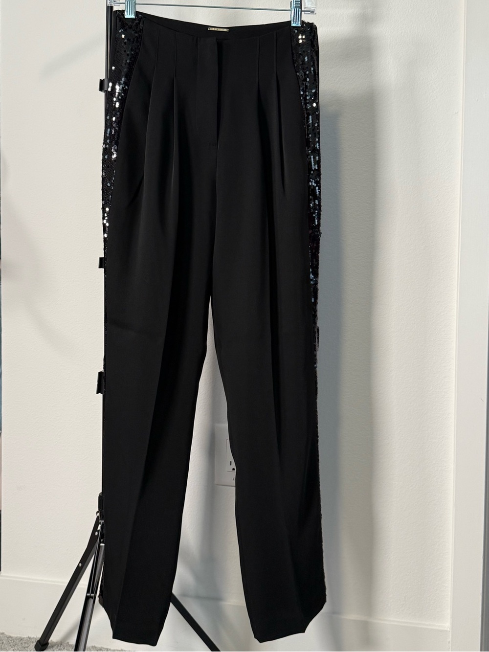 Elie Tahari Black Men's Dress Pants with Sequin Side Trim